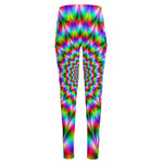 Spiky Psychedelic Optical Illusion High-Waisted Pocket Leggings