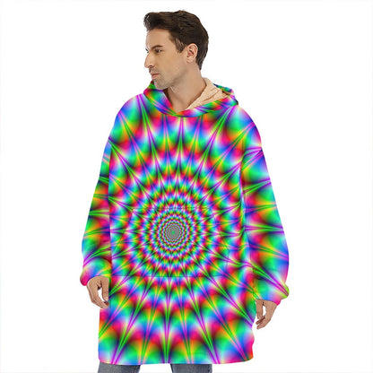 Spiky Psychedelic Optical Illusion Hoodie Blanket