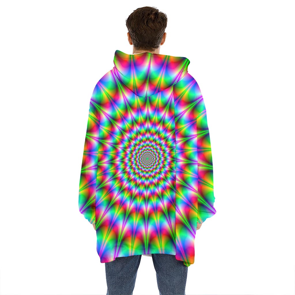 Spiky Psychedelic Optical Illusion Hoodie Blanket