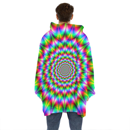 Spiky Psychedelic Optical Illusion Hoodie Blanket