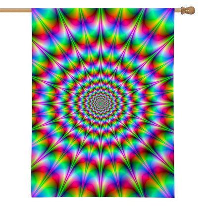 Spiky Psychedelic Optical Illusion House Flag