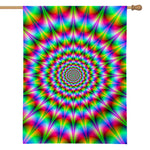Spiky Psychedelic Optical Illusion House Flag