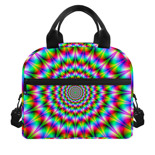 Spiky Psychedelic Optical Illusion Insulated Lunch Bag