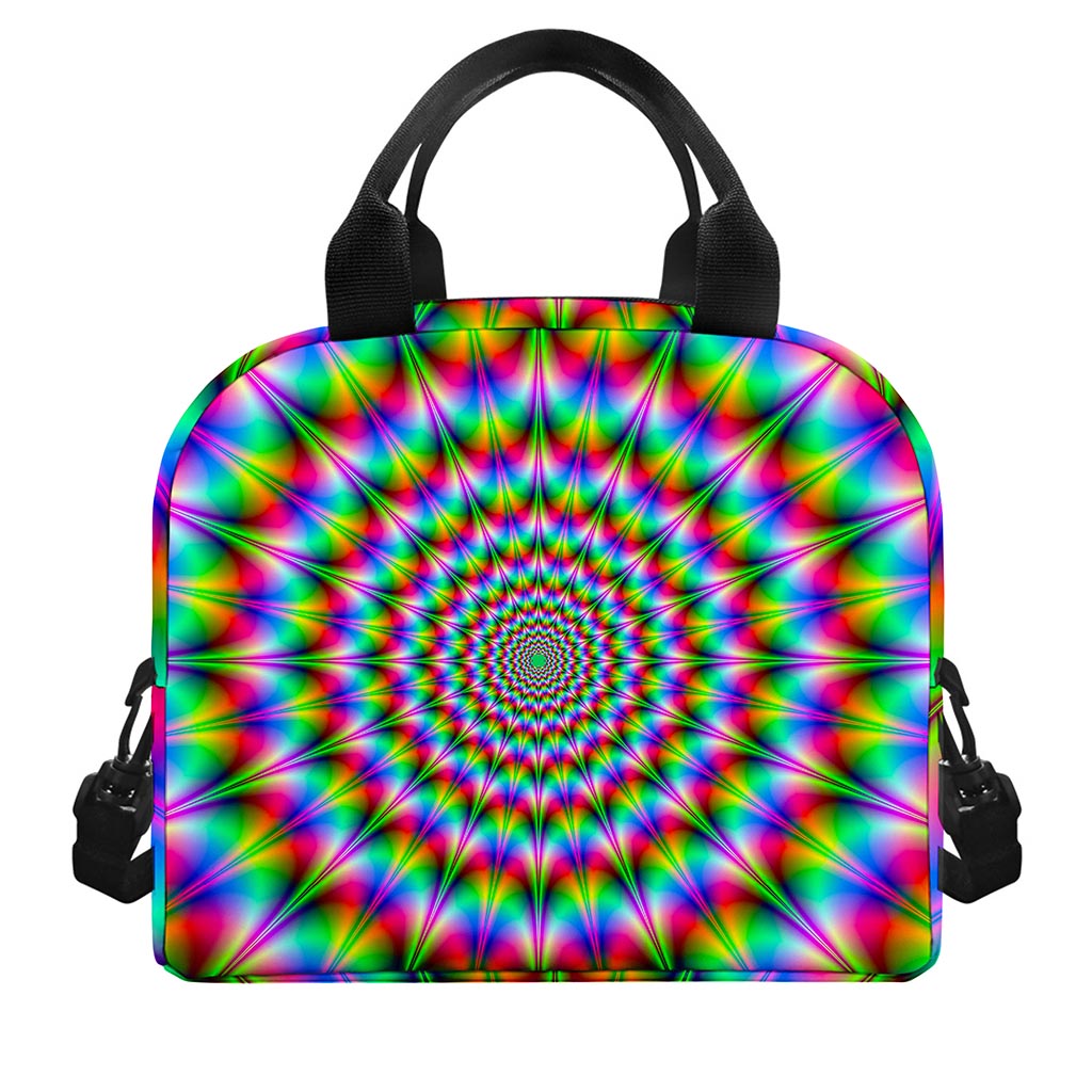 Spiky Psychedelic Optical Illusion Insulated Lunch Bag