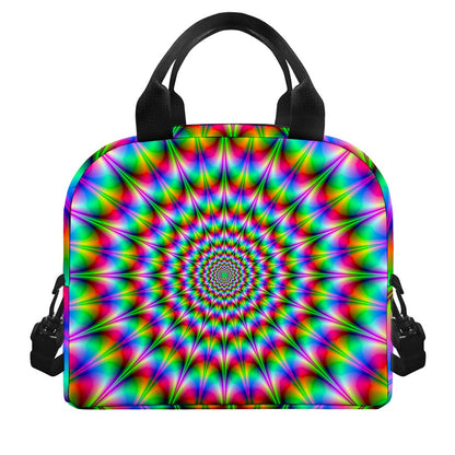 Spiky Psychedelic Optical Illusion Insulated Lunch Bag