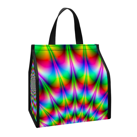 Spiky Psychedelic Optical Illusion Insulated Lunch Tote
