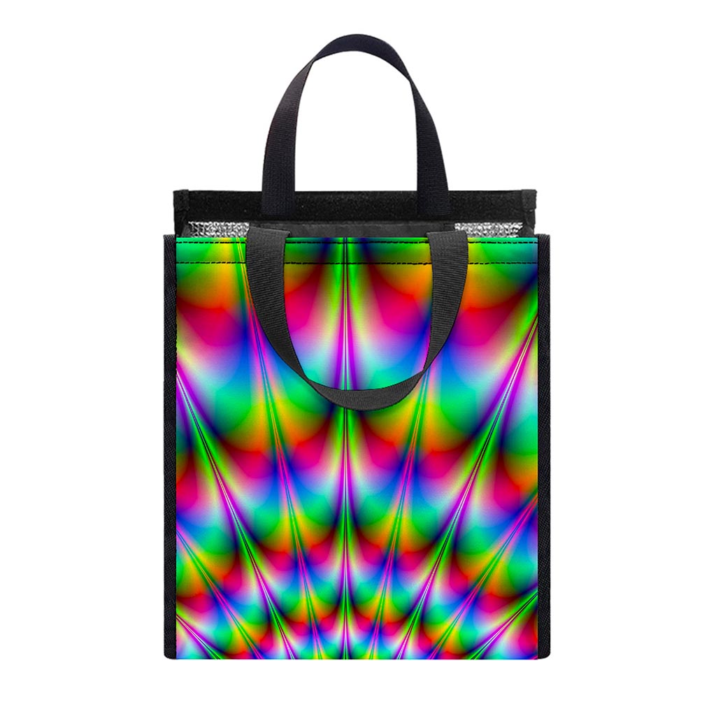 Spiky Psychedelic Optical Illusion Insulated Lunch Tote