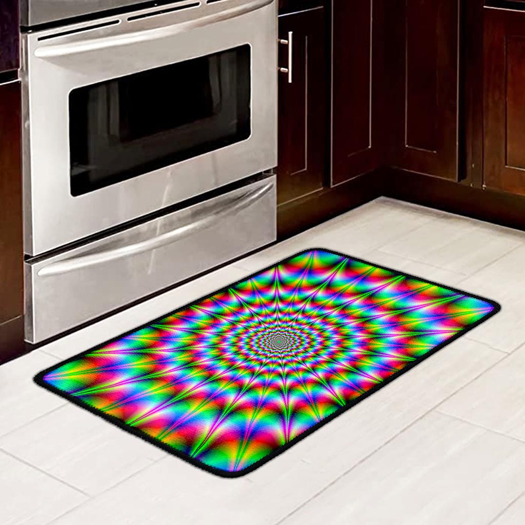 Spiky Psychedelic Optical Illusion Kitchen Mat