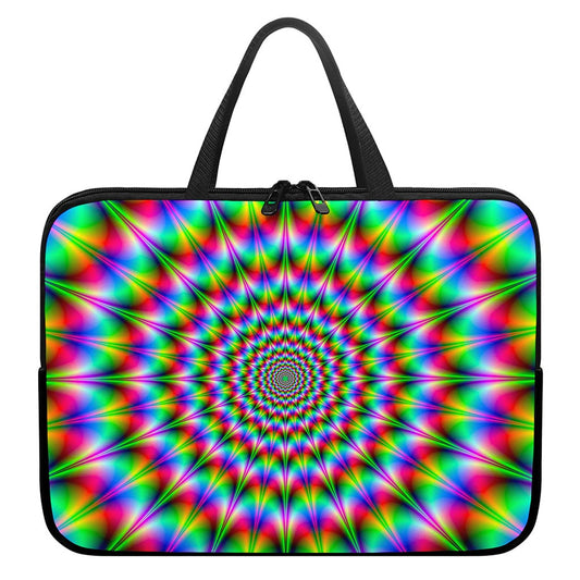 Spiky Psychedelic Optical Illusion Laptop Sleeve With Handle