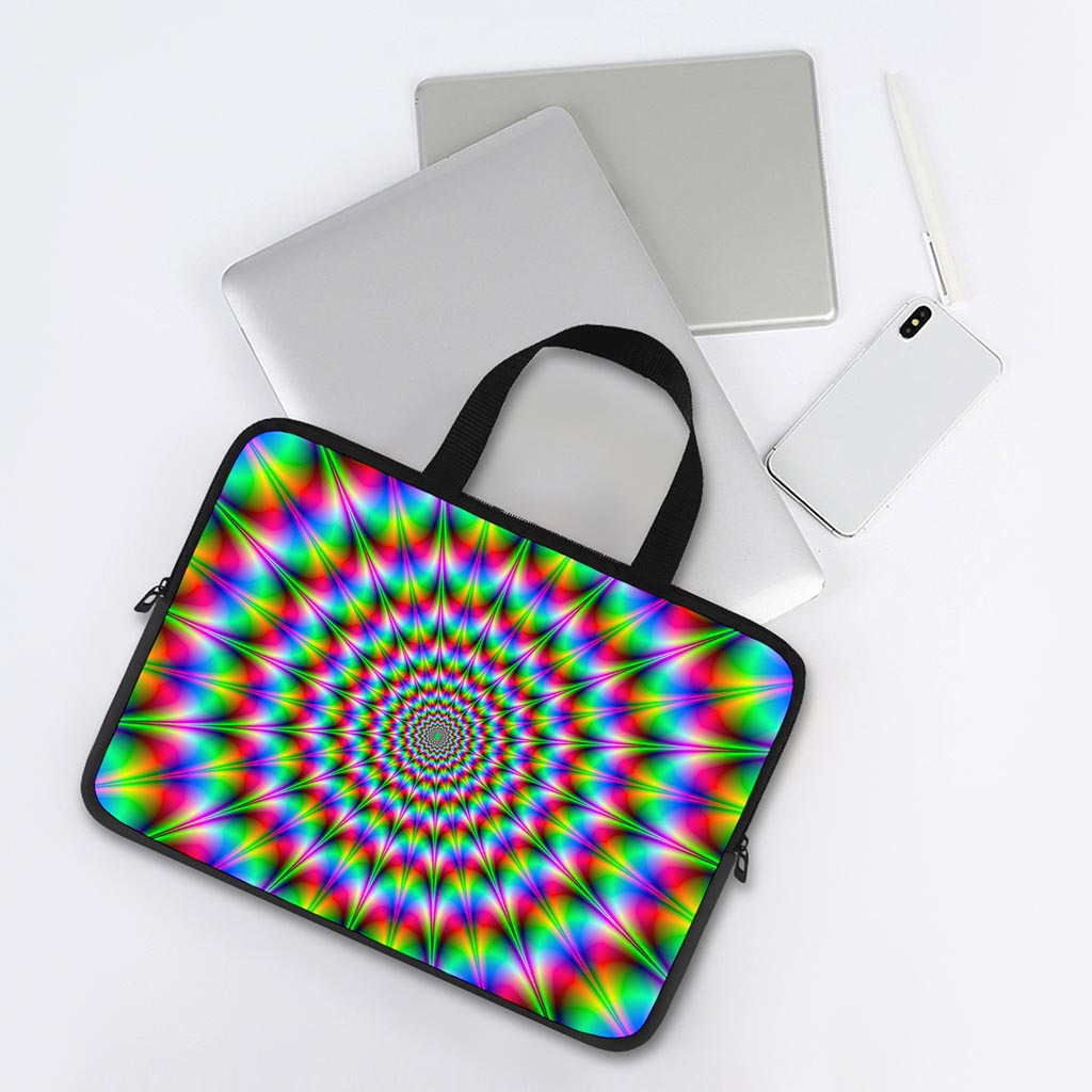 Spiky Psychedelic Optical Illusion Laptop Sleeve With Handle