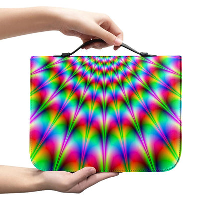 Spiky Psychedelic Optical Illusion Leather Bible Cover