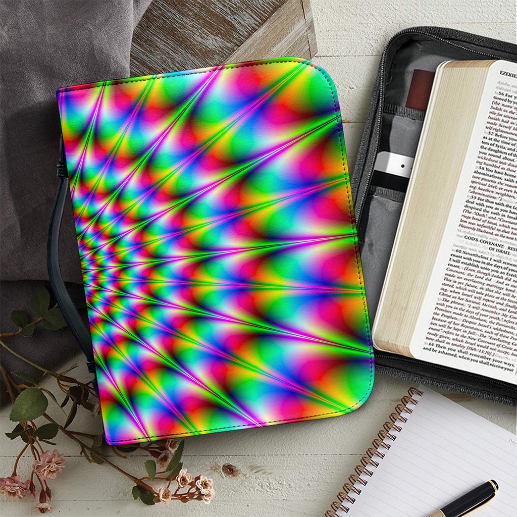 Spiky Psychedelic Optical Illusion Leather Bible Cover