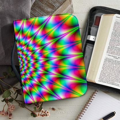 Spiky Psychedelic Optical Illusion Leather Bible Cover