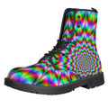 Spiky Psychedelic Optical Illusion Lace-Up Boots
