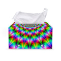 Spiky Psychedelic Optical Illusion Leather Tissue Box Cover