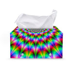 Spiky Psychedelic Optical Illusion Leather Tissue Box Cover