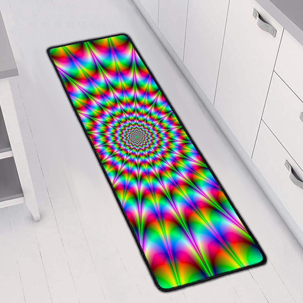 Spiky Psychedelic Optical Illusion Long Kitchen Mat