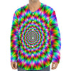 Spiky Psychedelic Optical Illusion Long Sleeve Baseball Jersey