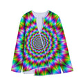 Spiky Psychedelic Optical Illusion Long Sleeve Short Coat