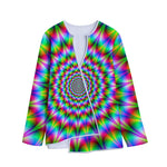 Spiky Psychedelic Optical Illusion Long Sleeve Short Coat