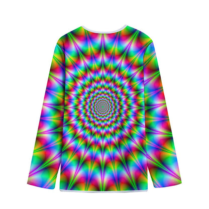 Spiky Psychedelic Optical Illusion Long Sleeve Short Coat