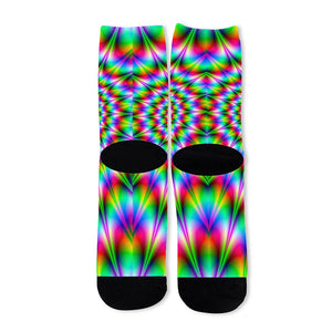 Spiky Psychedelic Optical Illusion Long Socks