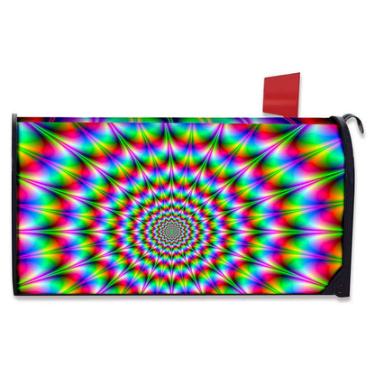 Spiky Psychedelic Optical Illusion Mailbox Cover
