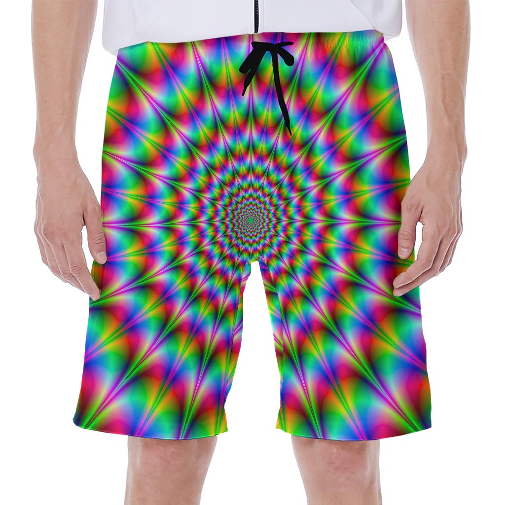 Spiky Psychedelic Optical Illusion Men's Beach Shorts