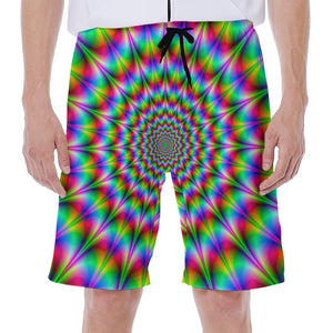 Spiky Psychedelic Optical Illusion Men's Beach Shorts