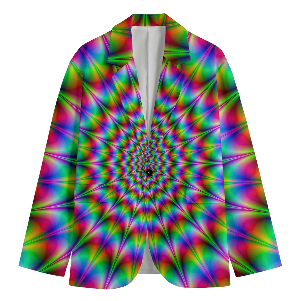 Spiky Psychedelic Optical Illusion Men's Blazer