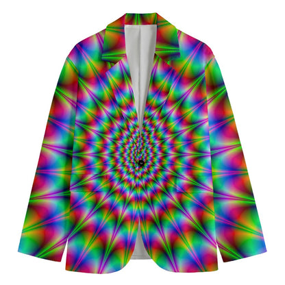 Spiky Psychedelic Optical Illusion Men's Blazer