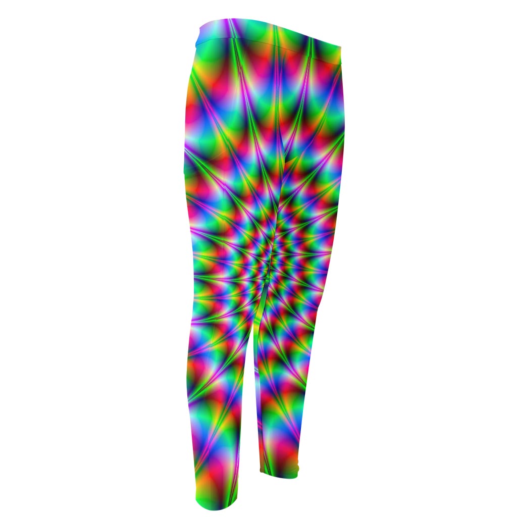 Spiky Psychedelic Optical Illusion Men's Compression Pants
