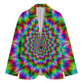Spiky Psychedelic Optical Illusion Men's Cotton Blazer