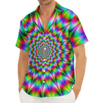 Spiky Psychedelic Optical Illusion Men's Deep V-Neck Shirt