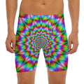 Spiky Psychedelic Optical Illusion Men's Long Boxer Briefs