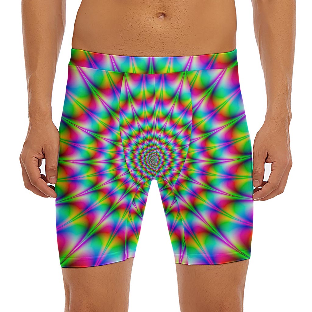 Spiky Psychedelic Optical Illusion Men's Long Boxer Briefs