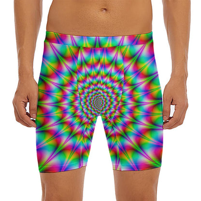 Spiky Psychedelic Optical Illusion Men's Long Boxer Briefs