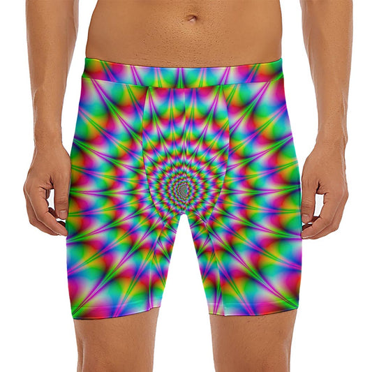 Spiky Psychedelic Optical Illusion Men's Long Boxer Briefs