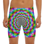 Spiky Psychedelic Optical Illusion Men's Long Boxer Briefs