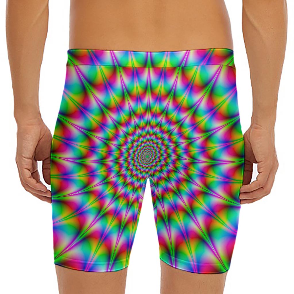 Spiky Psychedelic Optical Illusion Men's Long Boxer Briefs