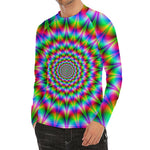 Spiky Psychedelic Optical Illusion Men's Long Sleeve Rash Guard