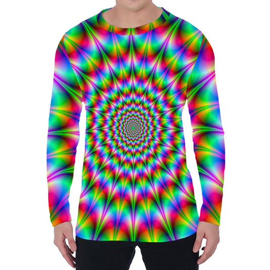 Spiky Psychedelic Optical Illusion Men's Long Sleeve T-Shirt