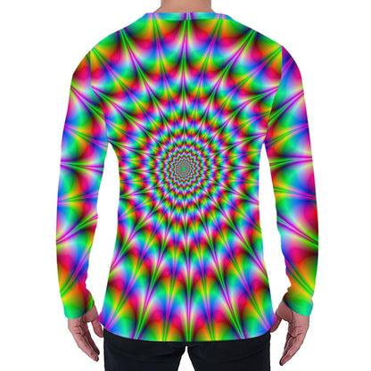 Spiky Psychedelic Optical Illusion Men's Long Sleeve T-Shirt
