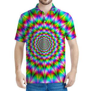 Spiky Psychedelic Optical Illusion Men's Polo Shirt