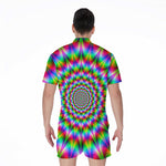 Spiky Psychedelic Optical Illusion Men's Rompers