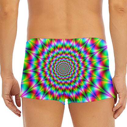 Spiky Psychedelic Optical Illusion Men's Short Boxer Briefs