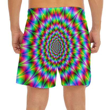 Spiky Psychedelic Optical Illusion Men's Split Running Shorts