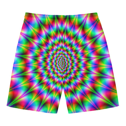 Spiky Psychedelic Optical Illusion Men's Swim Trunks