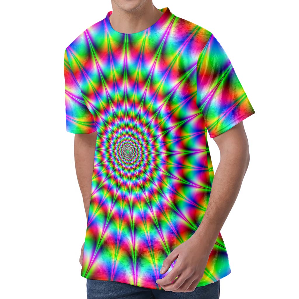 Spiky Psychedelic Optical Illusion Men's Velvet T-Shirt