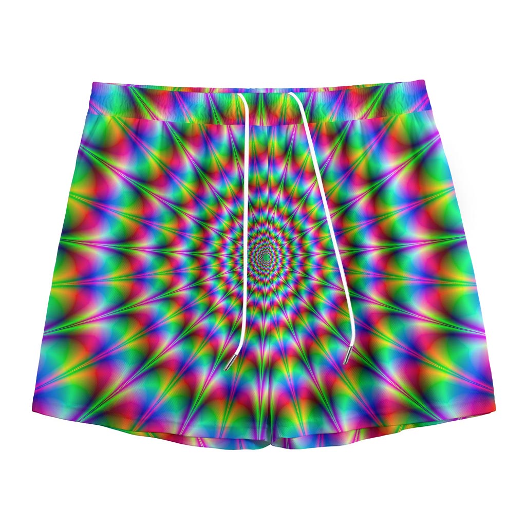 Spiky Psychedelic Optical Illusion Mesh Shorts